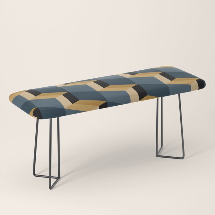 Cuboid Mid Century Abstract Shapes Pattern V Bench Gallery Image 1