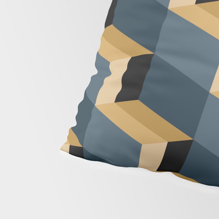 Cuboid Mid Century Abstract Shapes Pattern V Pillow Sham Gallery Image 4