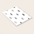 Black and white pine tree doodle art pattern Notebook Gallery Image 3