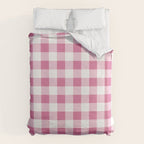 Gingham Large Pink White Duvet Cover Gallery Image 6