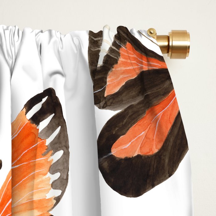 Orange Butterflies Window Curtain Gallery Image 2