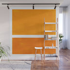Antique Yellow  & Yellow Ochre Mid Century Modern Abstract Minimalist Rothko Color Field Squares Wall Mural Gallery Image 1