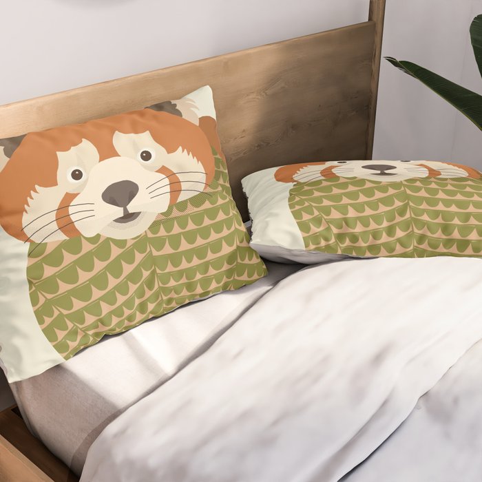 Whimsical Red Panda Pillow Sham Gallery Image 2