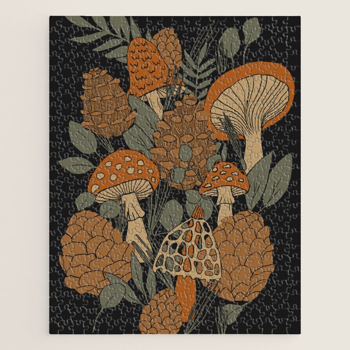 Autumn Mushrooms and Pinecones Jigsaw Puzzle Gallery Image 1