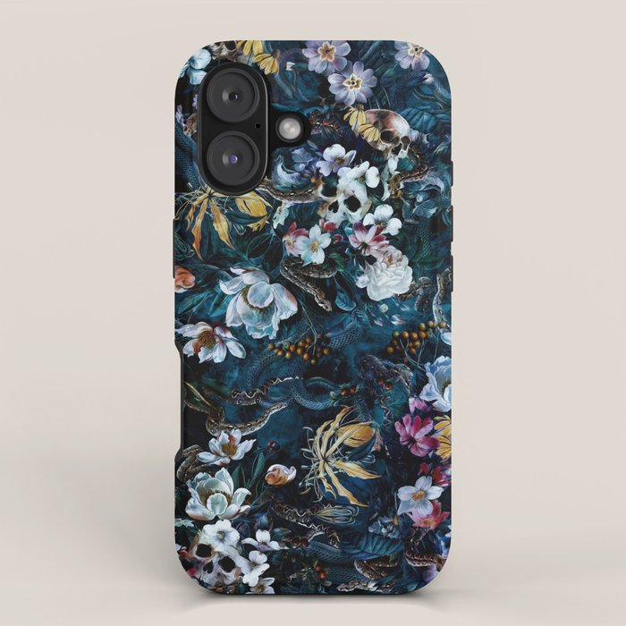 Skull Snake and Flowers iPhone Case Gallery Image 1