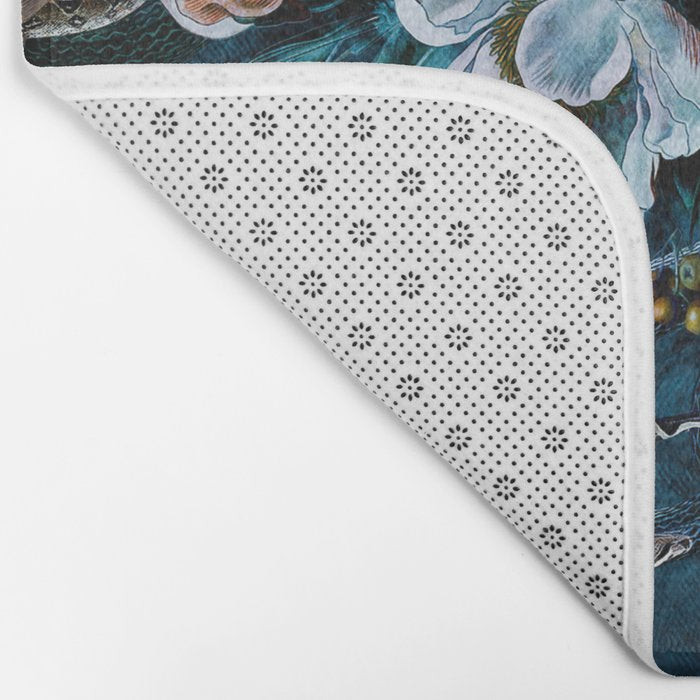 Skull Snake and Flowers Bath Mat Gallery Image 2