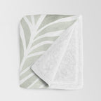 Sage green tropical leaves Throw Blanket Gallery Image 3