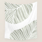 Sage green tropical leaves Wall Tapestry Gallery Image 4