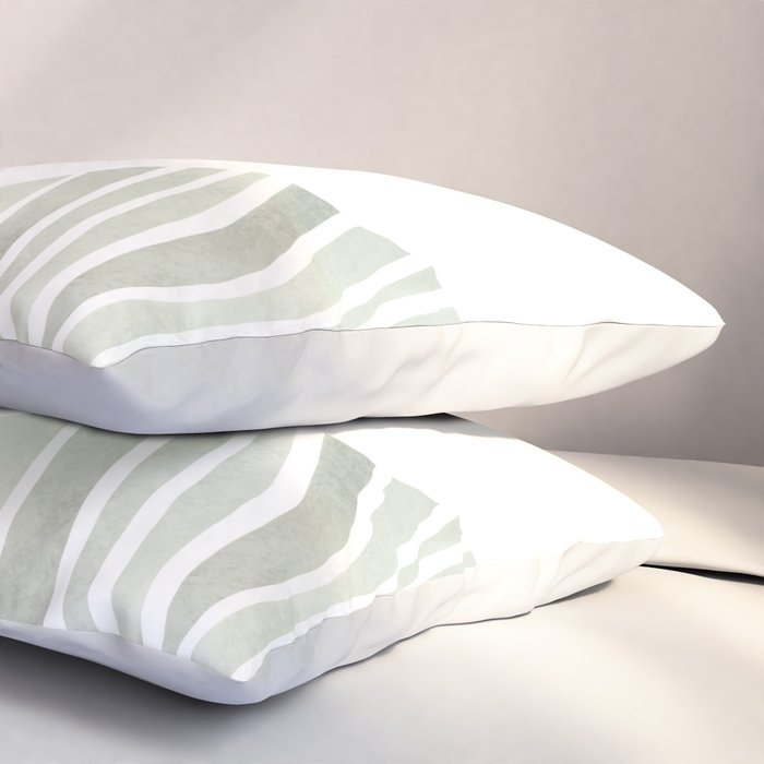 Sage green tropical leaves Pillow Sham Gallery Image 3