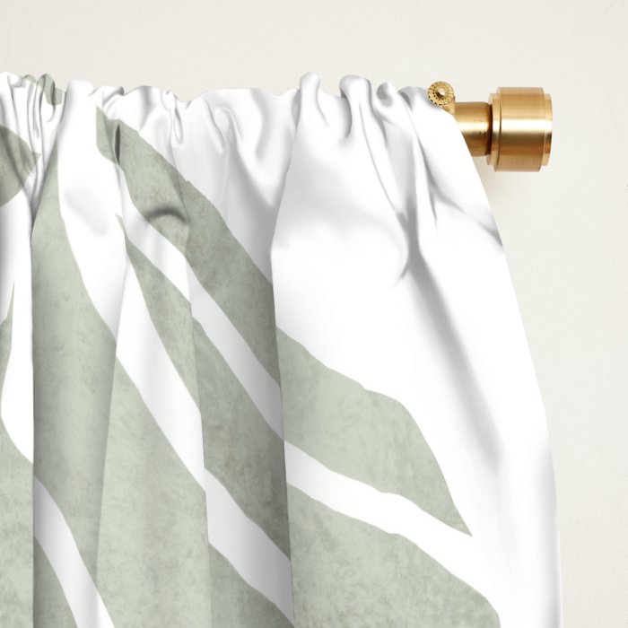 Sage green tropical leaves Window Curtain Gallery Image 2