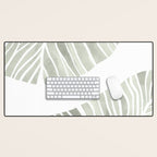 Sage green tropical leaves Desk Mat Gallery Image 1