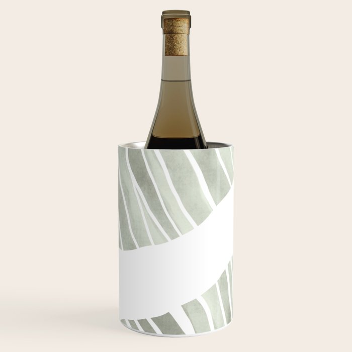 Sage green tropical leaves Wine Chiller Gallery Image 1