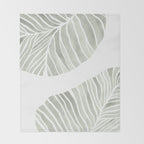 Sage green tropical leaves Throw Blanket Gallery Image 2
