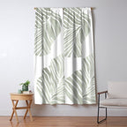 Sage green tropical leaves Window Curtain Gallery Image 5