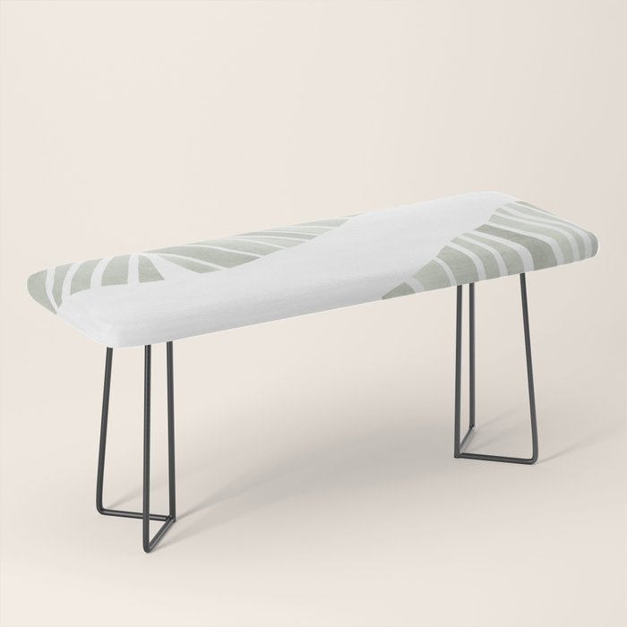 Sage green tropical leaves Bench Gallery Image 1