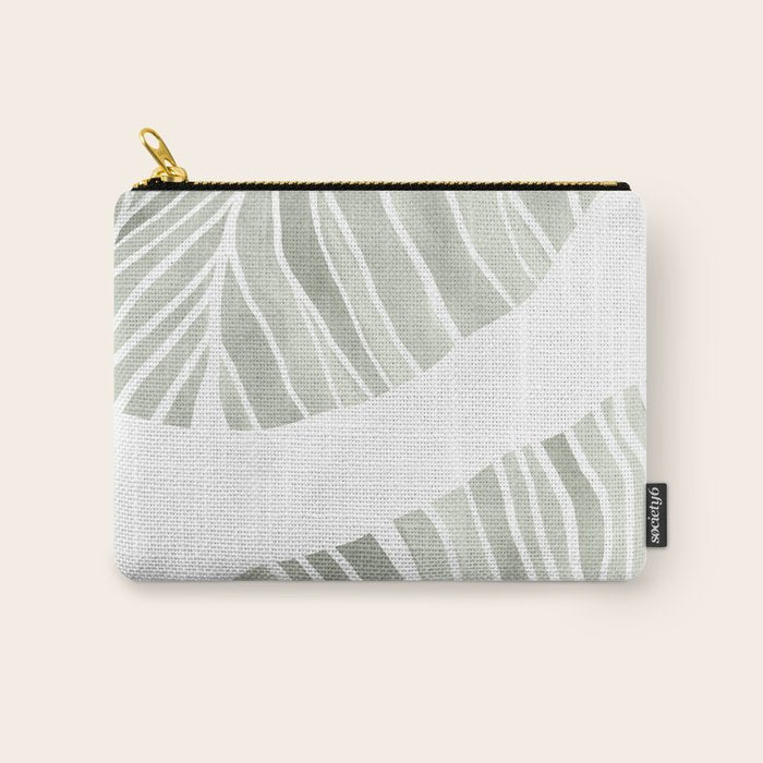 Sage green tropical leaves Carry All Pouch Gallery Image 1