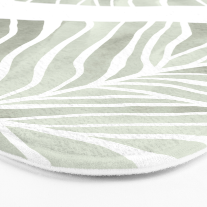 Sage green tropical leaves Bath Mat Gallery Image 3