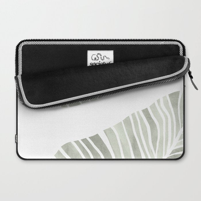 Sage green tropical leaves Laptop Sleeve Gallery Image 2
