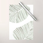 Sage green tropical leaves Wrapping Paper Gallery Image 1