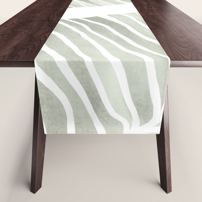 Sage green tropical leaves Table Runner Gallery Image 1