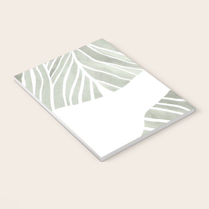 Sage green tropical leaves Notebook Gallery Image 3