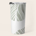 Sage green tropical leaves Travel Mug Gallery Image 3