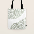 Sage green tropical leaves Tote Bag Gallery Image 1