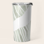 Sage green tropical leaves Travel Mug Gallery Image 2