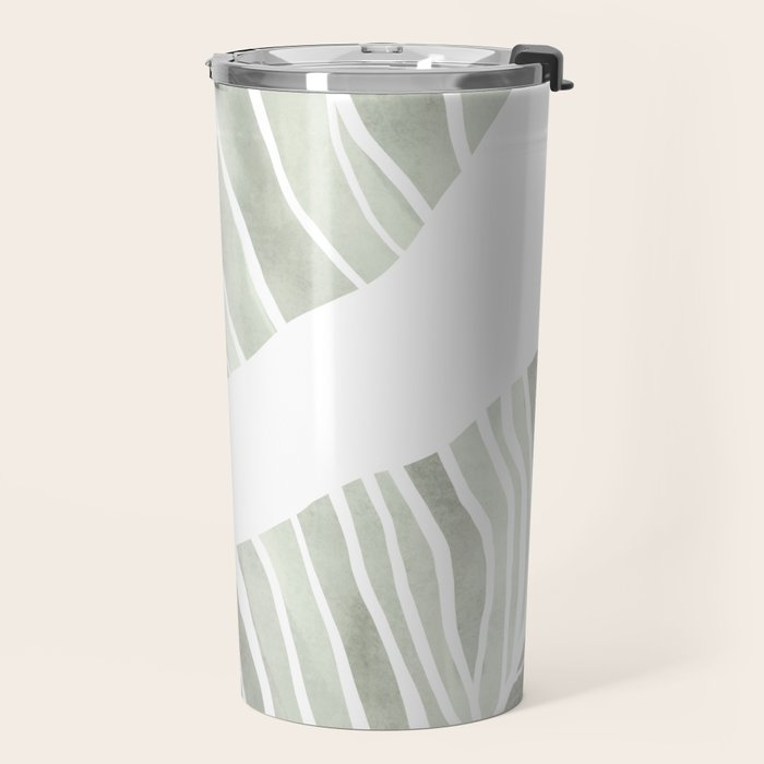 Sage green tropical leaves Travel Mug Gallery Image 2