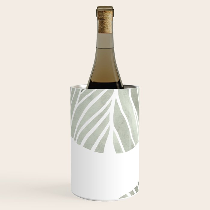 Sage green tropical leaves Wine Chiller Gallery Image 2