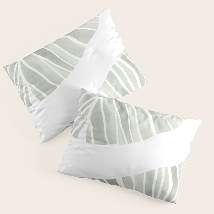 Sage green tropical leaves Pillow Sham Gallery Image 3