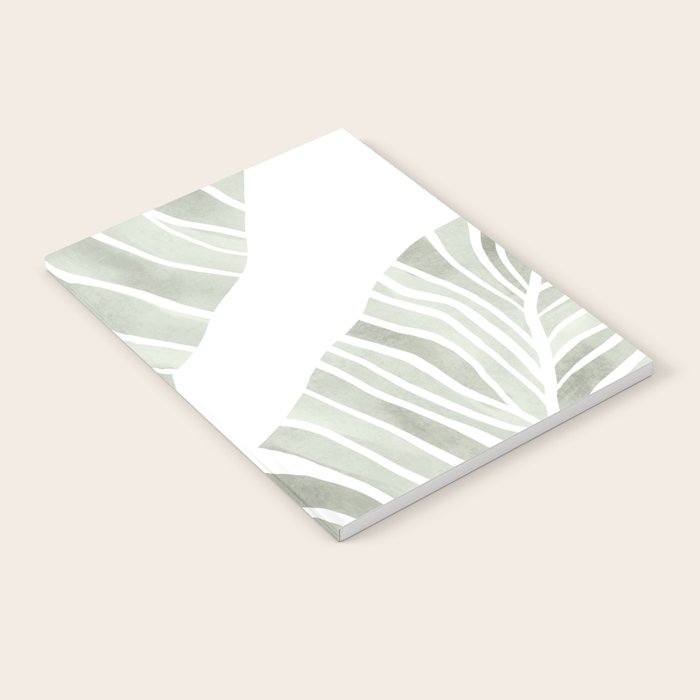 Sage green tropical leaves Notebook Gallery Image 2