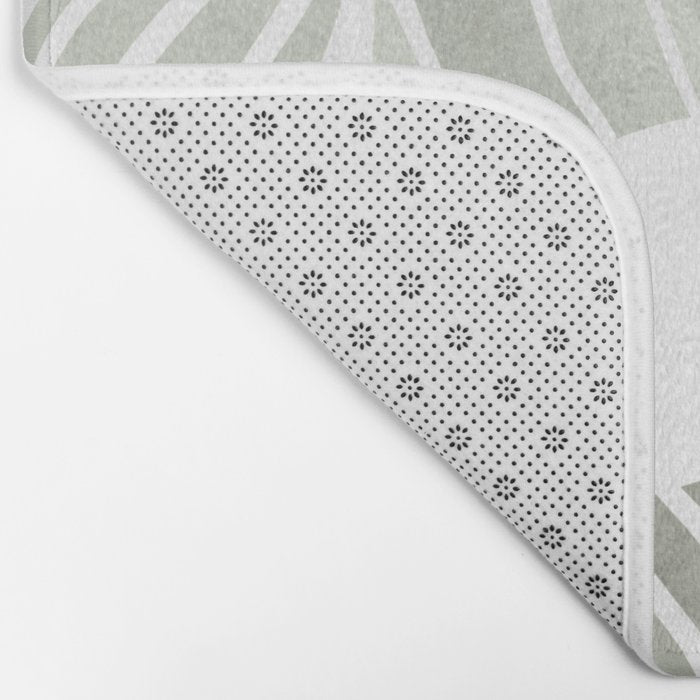 Sage green tropical leaves Bath Mat Gallery Image 2