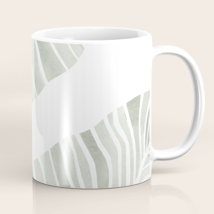 Sage green tropical leaves Coffee Mug Gallery Image 1