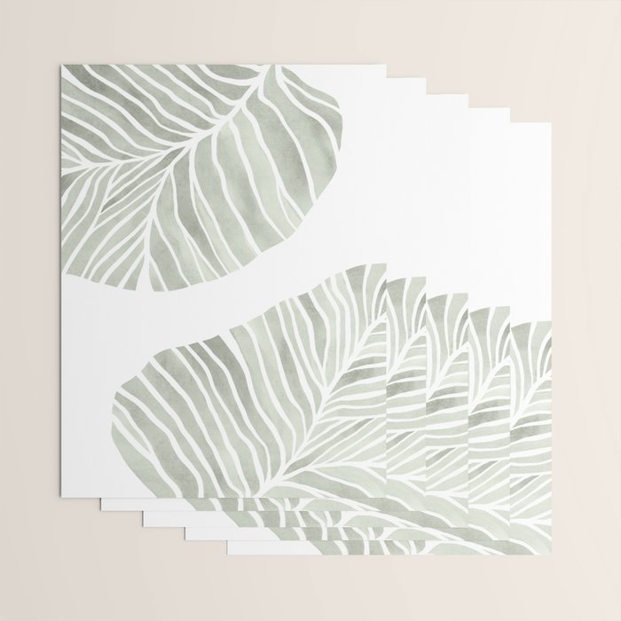Sage green tropical leaves Wrapping Paper Gallery Image 3