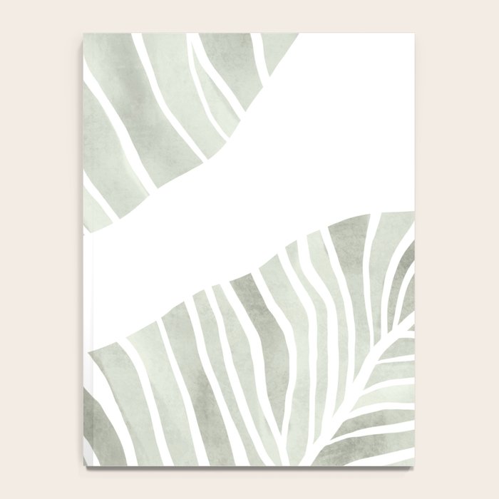 Sage green tropical leaves Notebook Gallery Image 4