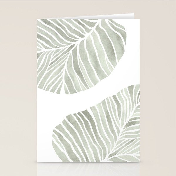 Sage green tropical leaves Stationery Card Gallery Image 2