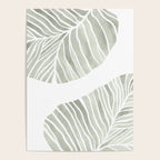 Sage green tropical leaves Poster Gallery Image 4