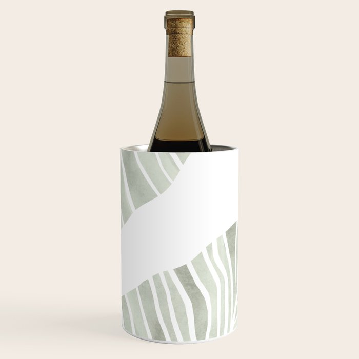 Sage green tropical leaves Wine Chiller Gallery Image 3
