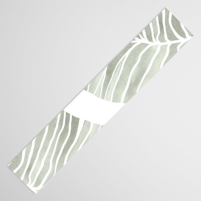 Sage green tropical leaves Table Runner Gallery Image 3