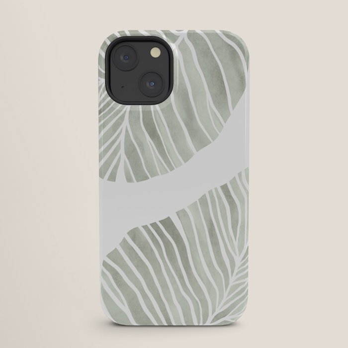 Sage green tropical leaves iPhone Case Gallery Image 25