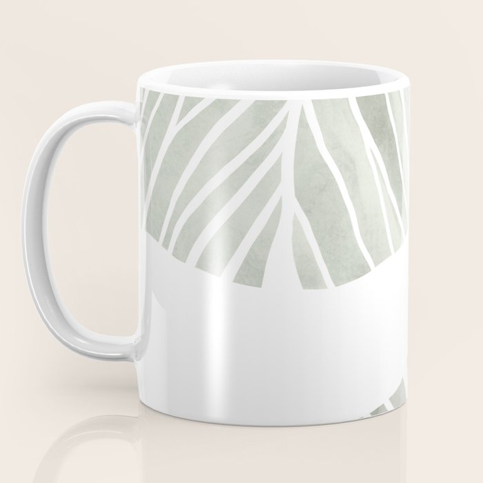 Sage green tropical leaves Coffee Mug Gallery Image 3