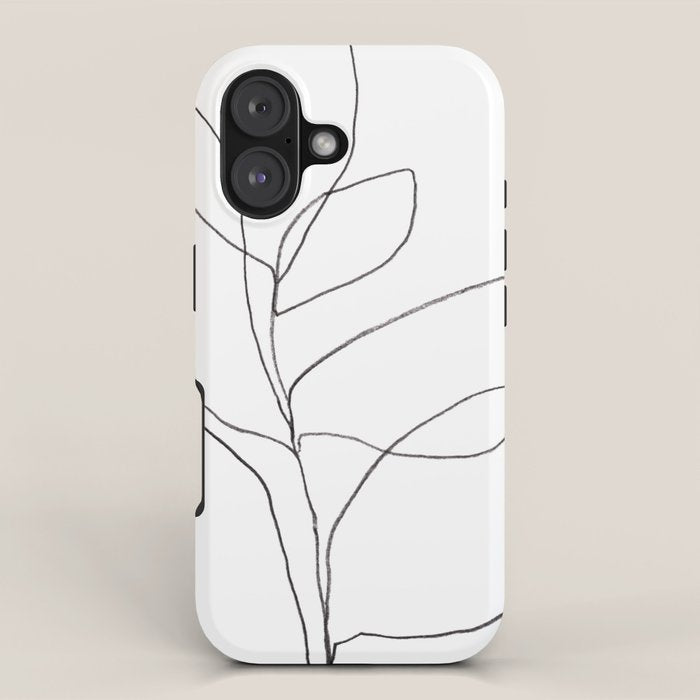 Minimalist Line Art Plant Drawing iPhone Case Gallery Image 1