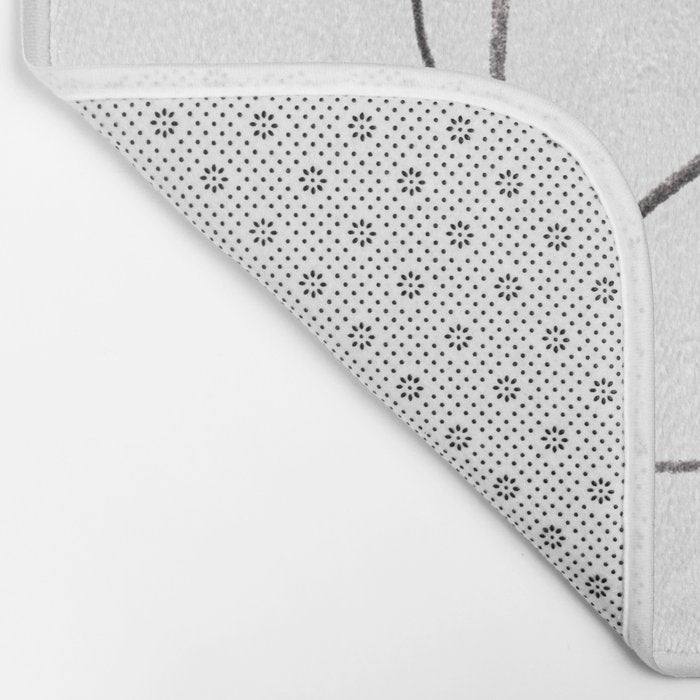 Minimalist Line Art Plant Drawing Bath Mat Gallery Image 2