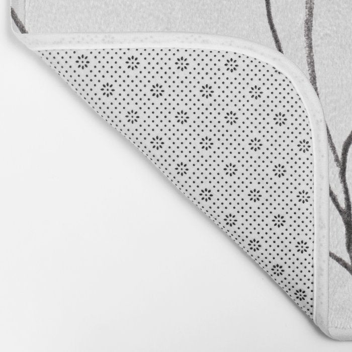 Minimalist Line Art Plant Drawing Bath Mat Gallery Image 2
