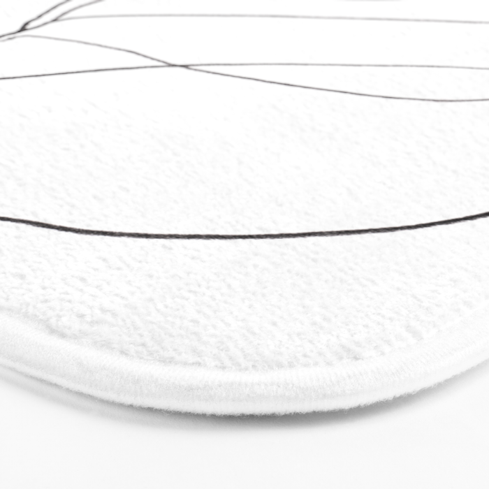 Minimalist Line Art Plant Drawing Bath Mat Gallery Image 3