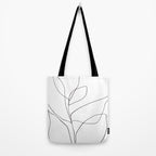 Minimalist Line Art Plant Drawing Tote Bag Gallery Image 2