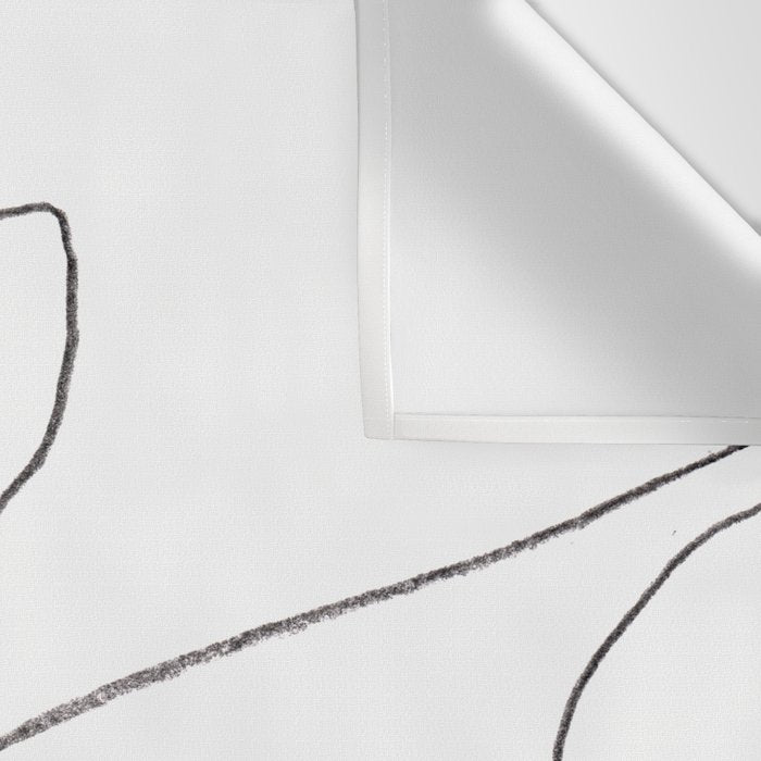 Minimalist Line Art Plant Drawing Wall Tapestry Gallery Image 3