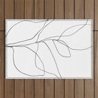 Minimalist Line Art Plant Drawing Outdoor Rug Gallery Image 1