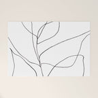 Minimalist Line Art Plant Drawing Welcome Mat Gallery Image 1